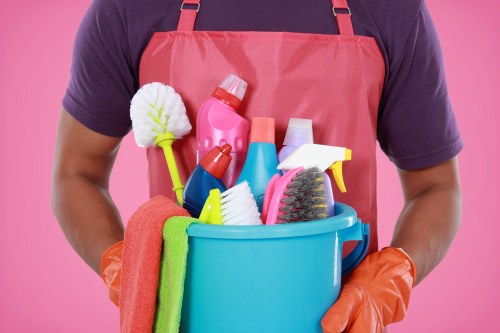 Local deep cleaning team working in a Tjohnswood commercial space