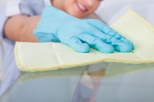 Clean communal hallway cleaning service in Tjohnswood residential building