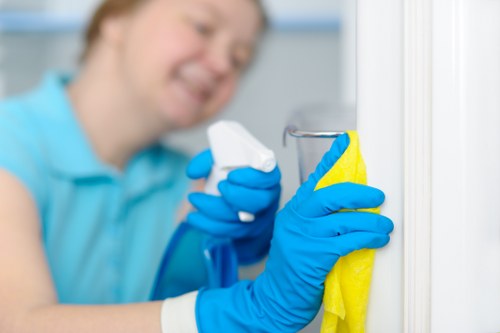 Cleaning professional preparing a service appointment