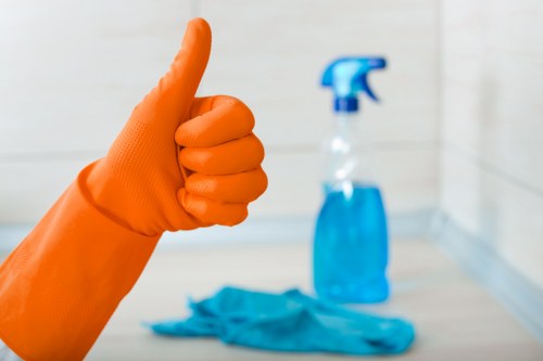 Cleaner reviewing booking details and checklist